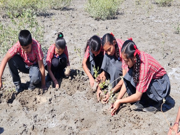 Students of Adani Vidya Mandir, Bhadreshwar pledge to plant over 25,000 saplings (Image: AVMB)