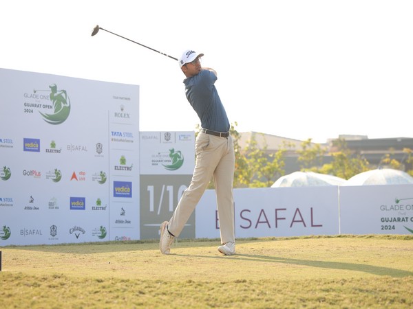 Saarthak Chhibber in action during first round of Gujarat Open 2024 (Image: PGTI)