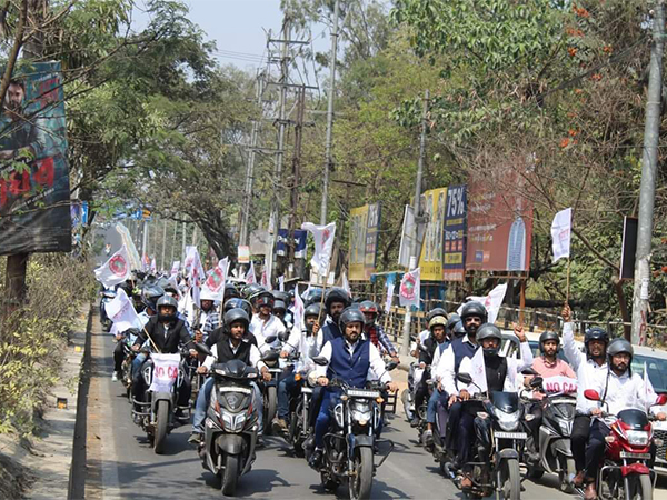 A bike rally by members of All Assam Students' Union part of anti-CAA protests in Assam's Guwahati. (Photo/ANI)