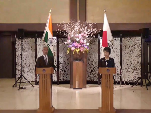 External Affairs Minister S Jaishankar delivers a joint press statement along with his Japanese counterpart Yoko Kamikawa in Tokyo on Thursday (Photo/ANI)