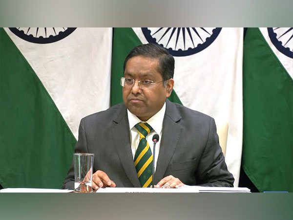 MEA spokesperson, Randhir Jaiswal addresses a weekly presser in New Delhi on Friday (Photo/ANI)