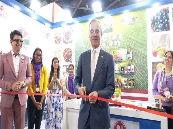 US Ambassador to India Eric Garcetti inaugurates the FAS (Foreign Agricultural Service) Taste of America Booth at Bharat Mandapam (Photo/ANI)