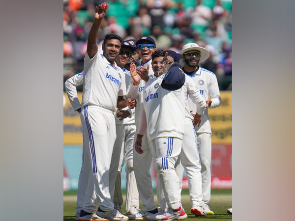 Ravichandran Ashwin celebrating his five-wicket haul. (Photo- BCCI Twitter)