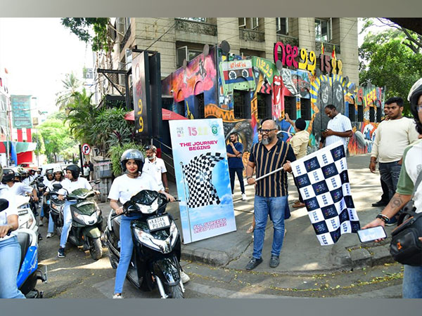 Chethan Hegde flagging off the bike rally