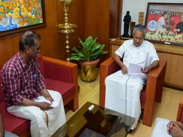 Sidharthan's father met Kerala CM (Photo/ANI)