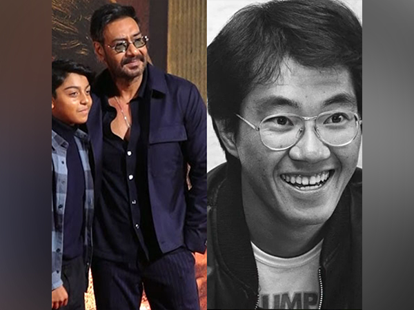 Ajay Devgn with his son (Image source/ANI), Akira Toriyama(Image source/X)