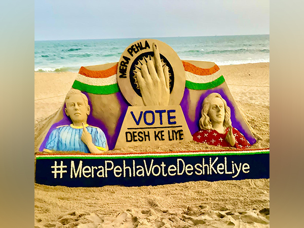 Sudarsan Pattnaik's sand sculpture in Puri (Photo/PIB)