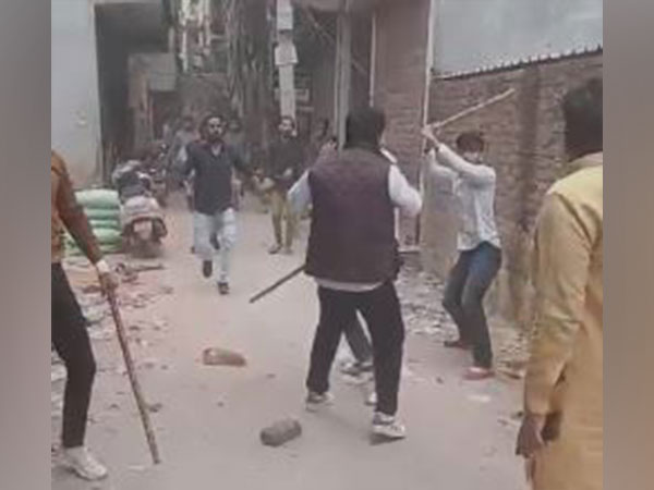 Screen grab of video circulated on both groups fighting against one another (Photo/ANI)