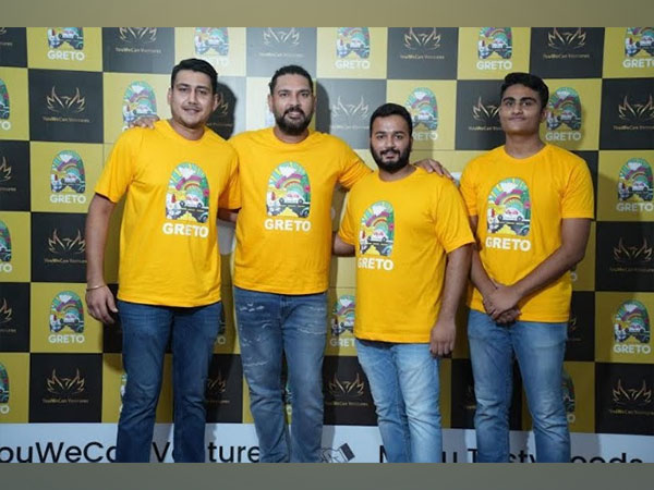 Yuvraj Singh with Mahu Tasty Foods Team