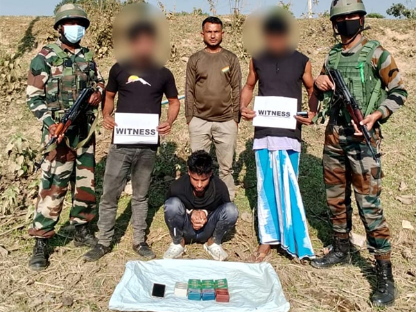 Assam Rifles apprehends one person with herion. (Photo/ANI)