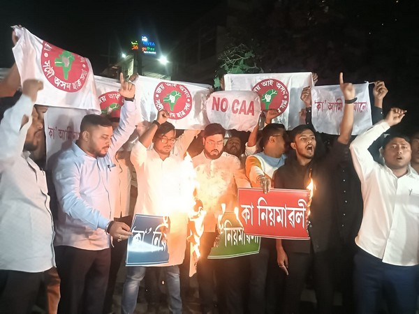 Protests erupt in Assam after CAA rules notified (Photo/ANI)