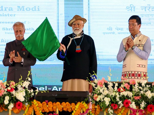 Prime Minister Narendra Modi inaugurates Sela Tunnel during a public meeting, in Itanagar on March 9, 2024. (Photo/ANI)