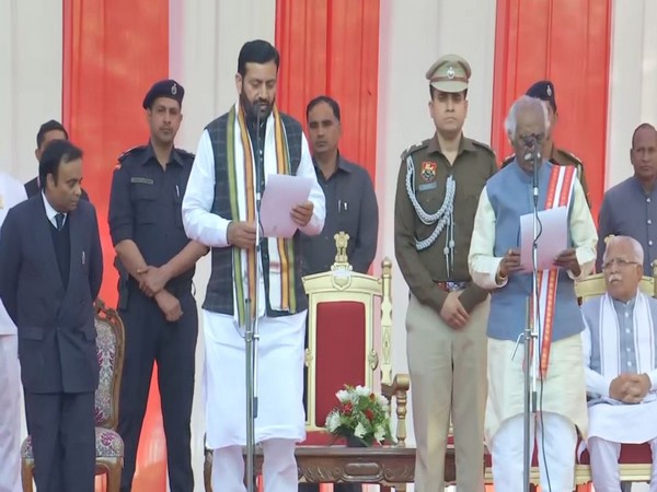 Nayab Singh Saini takes oath as Haryana CM (Photo/ANI)
