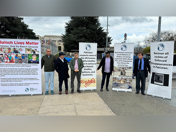 Visual of the  anti-Pakistan protest in Geneva (Photo/ANI)