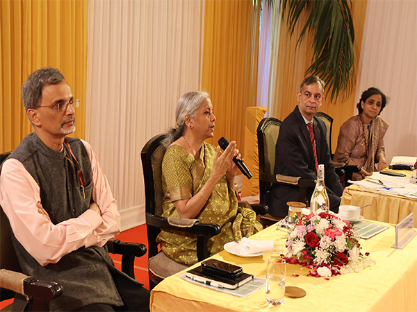 Finance minister Nirmala Sitharaman during the interaction (Photo/Nirmala Sitharaman Ofiice/X) 