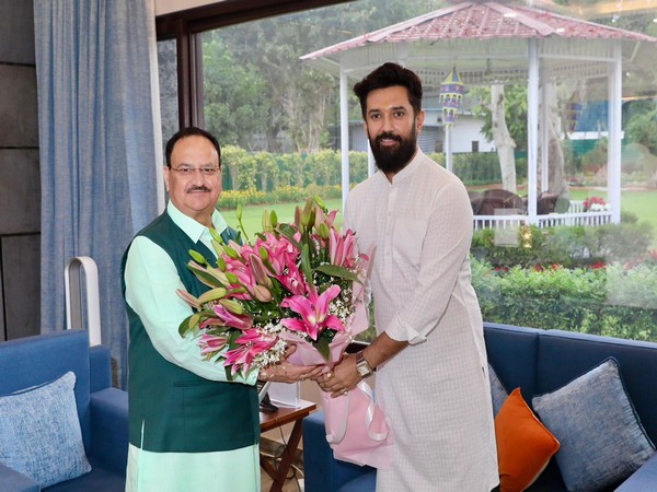 Chirag Paswan met JP Nadda (Photo/ANI)