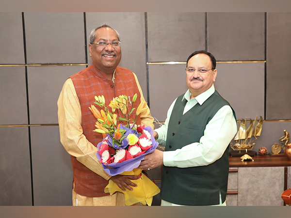 Nishad Party chief Sanjay Nishad with BJP chief JP Nadda. (Photo/Sanjay Kumar Nishad's X)