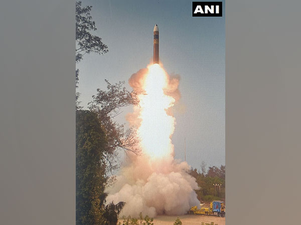 DRDO conducts flight test of Agni-5 missile with MIRV technology (Photo/ANI)