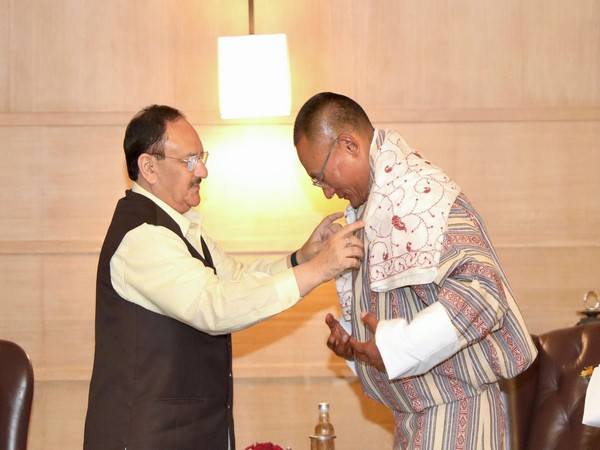 BJP President JP Nadda with Bhutan PM Dasho Tshering Tobgay (Photo: X @JPNadda)