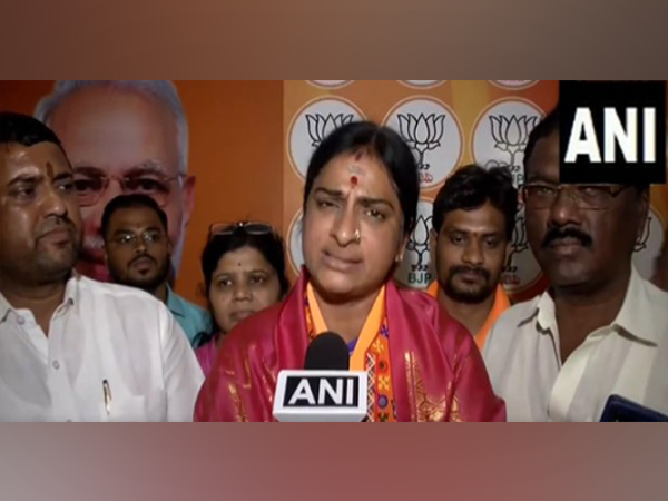 BJP Hyderabad candidate Madhavi Latha (Image source/ANI) 