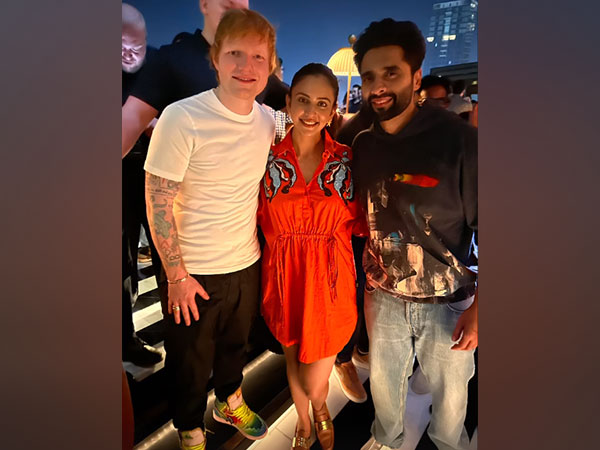 Couple Rakul, Jackky with singer Ed Sheeran (Image source: Instagram)