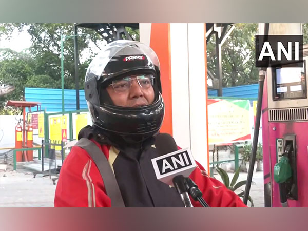 A biker in Delhi (Photo/ANI)