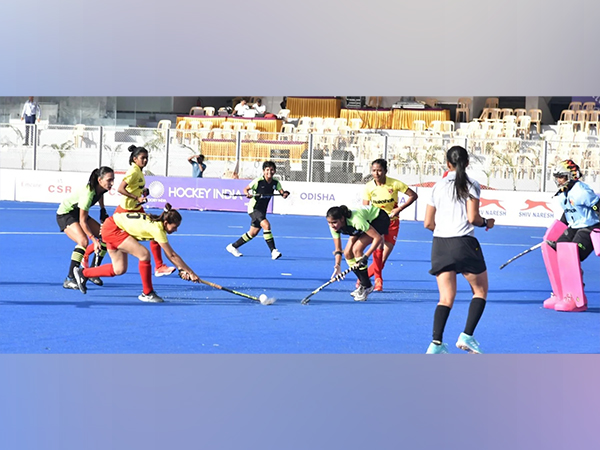 Players in action on Day 02 of the 14th Hockey India Senior Women National Championship. (Picture: Hockey India)