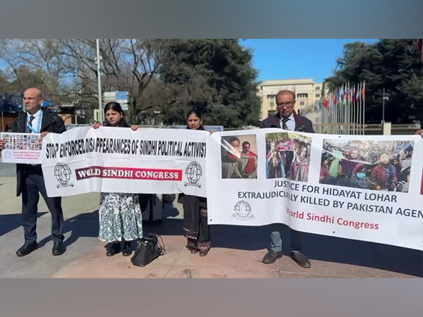 UKPNP stage protest outside UNHRC headquarters in Geneva (Photo/ANI)