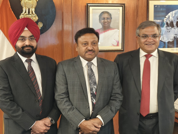 Chief Election Commissioner Rajiv Kumar with newly appointed election Commissioners (Photo credit/ ECI)