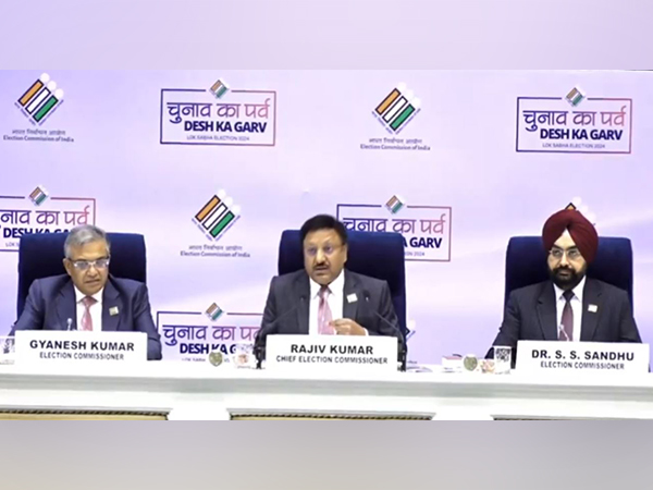 Chief Election Commissioner Rajiv Kumar with two Election commissioners (Photo/ANI)