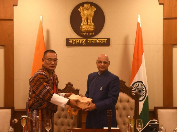 Maharashtra governor Ramesh Bais welcomes Bhutan PM Dasho Tshering Tobgay. (Image credit: Raj Bhavan, Maharashtra)