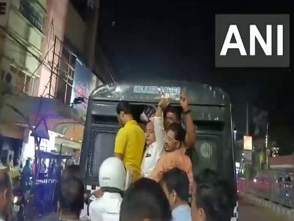 BJYM State President Indranil Khan detained by police (Photo/ANI)