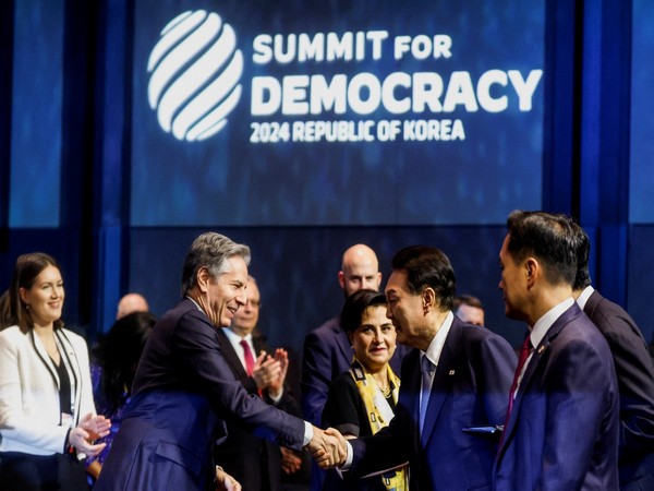 US Secretary of State Antony Blinken meets with South Korean President Yoon Suk Yeol at the third Summit for Democracy, in Seoul (Photo credit: Reuters)