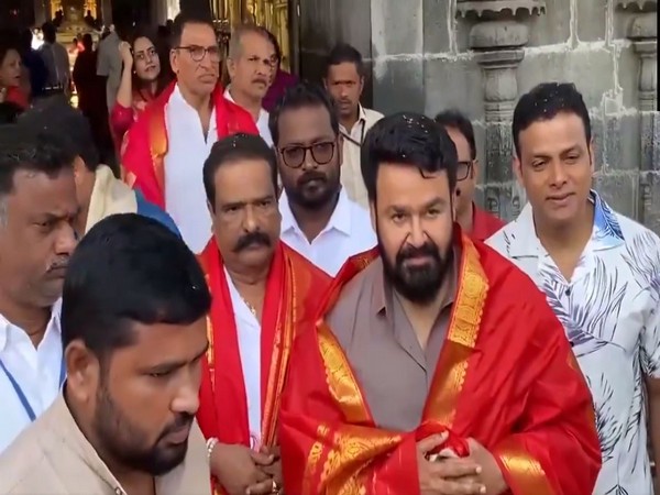 Mohanlal at Tirumala Tirupati temple (Image source/ANI) 