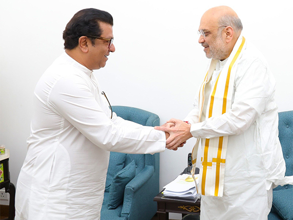 MNS chief Raj Thackeray met Union Home Minister Amit Shah, in Delhi on Monday. (Photo/ANI)
