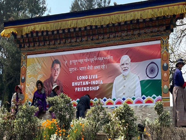 PM Modi posters before his visit to Bhutan (Photo/ANI)