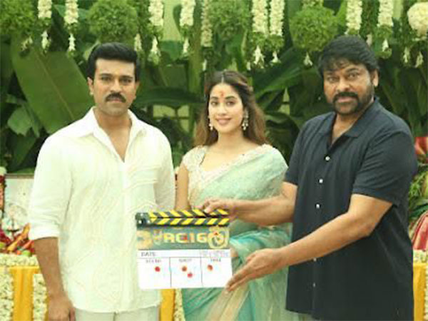 Ram Charan, Janhvi Kapoor, Chiranjeevi. (Photo/@Instagram) 