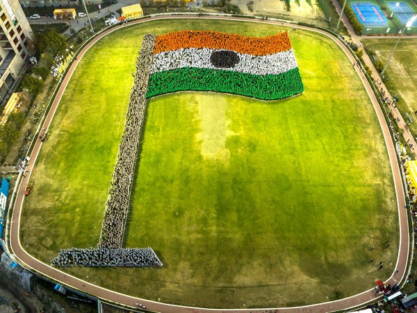 New Guinness World Record for Largest Human Waving National Flag Established by O.P. Jindal Global University & the Flag Foundation of India