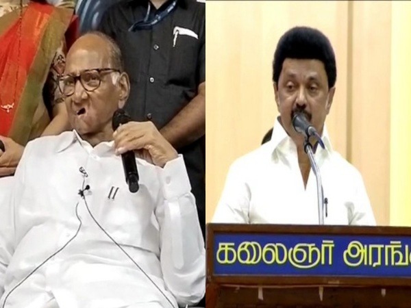 NCP (SCP) chief Sharad Pawar and TN Chief Minister MK Stalin. (Photo/ANI)