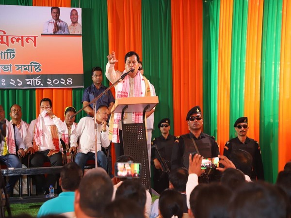 Sarbananda Sonowal addressed party meet (Photo/ANI)