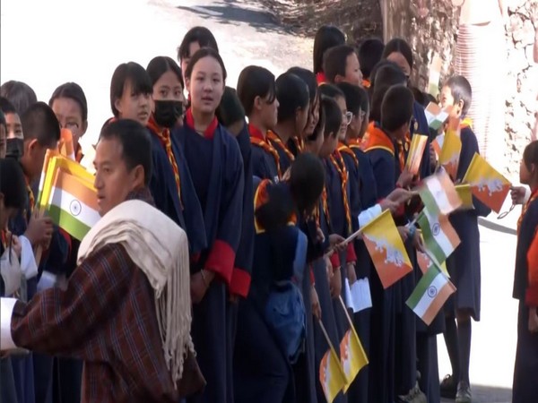 Bhutan school children line Thimphu streets to welcome PM Modi (Photo/ANI)