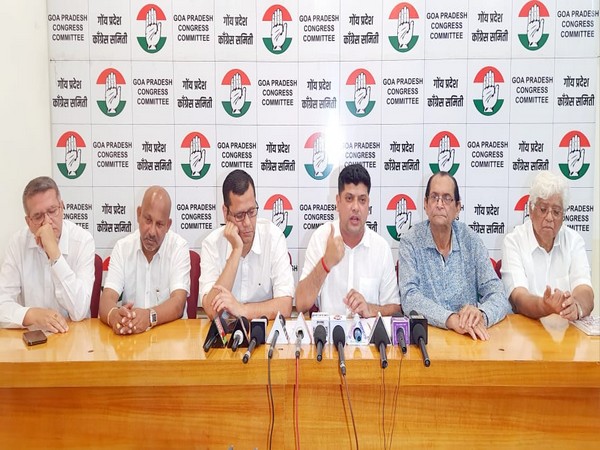 Members of Goa Congress unit addressing press conference here(Photo/ANI)