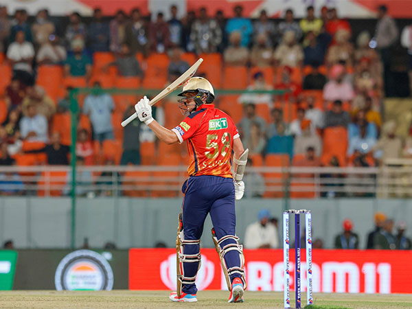 Sam Curran celebrating his fifty. (Photo- IPL)