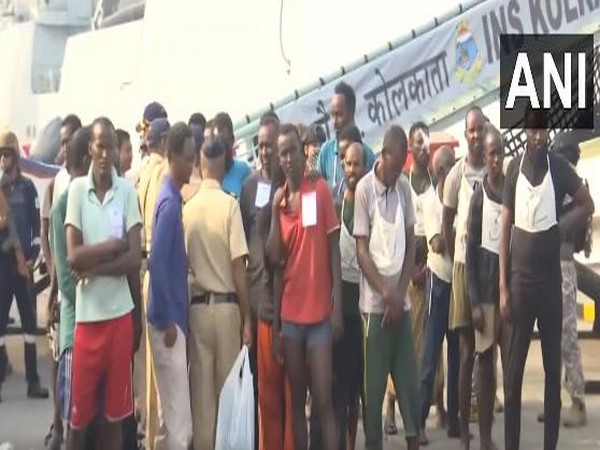 Somalian pirates captured by INS Kolkata. (Photo/ANI)