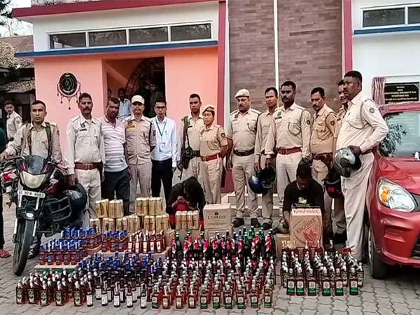 Indian Made Foreign Liquor seized in Assam's Biswanath district (Photo/ANI) 