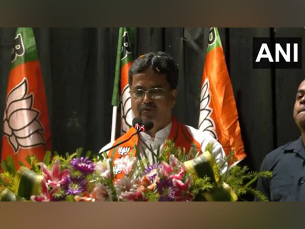 Tripura Chief Minister Manik Saha at Dharmanagar (Photo/ANI)