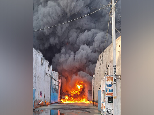 Fire breaks out at factory in Delhi's Alipur (Photo/ANI)