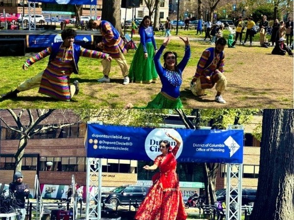 People celebrate Holi in Dupont Circle in Washington, DC(Photo/X@IndianEmbassyUS)
