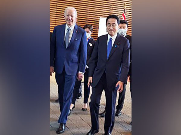 Japan's Prime Minister Fumio Kishida (right) with US President Joe Biden at the Quad Summit in Tokyo in May 2022 (ANI Photo/PMO Twitter)