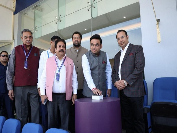 Jay Shah inaugurating Maharaja Yadavindra Singh Cricket Stadium. (Picture: Jay Shah/X)